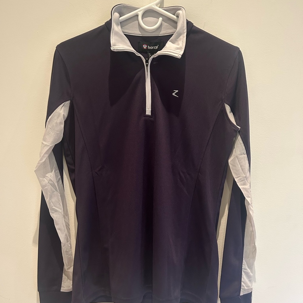 Horze Women's Purple Long Sleeve Top Zip-up - Picture 2 of 8